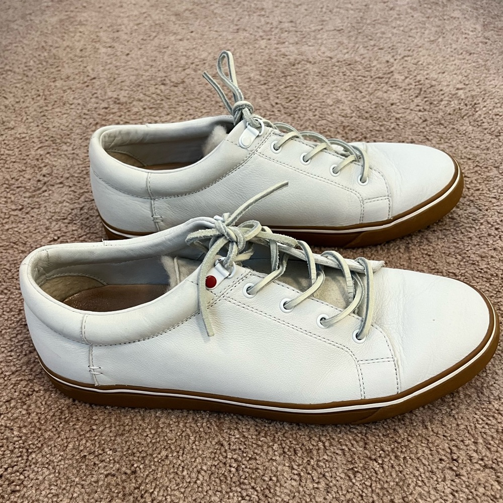 Men's UGG Brock Luxe White Leather Sneakers size 11 Worn Once! EUC